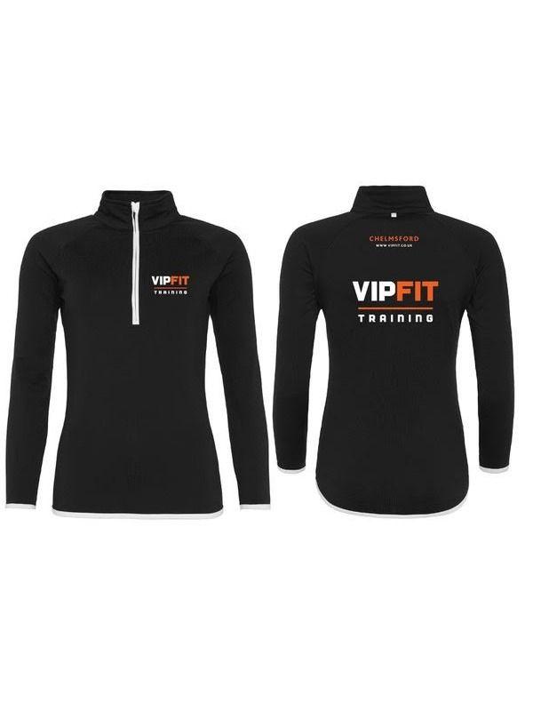 Ladies Quarter Zip black top